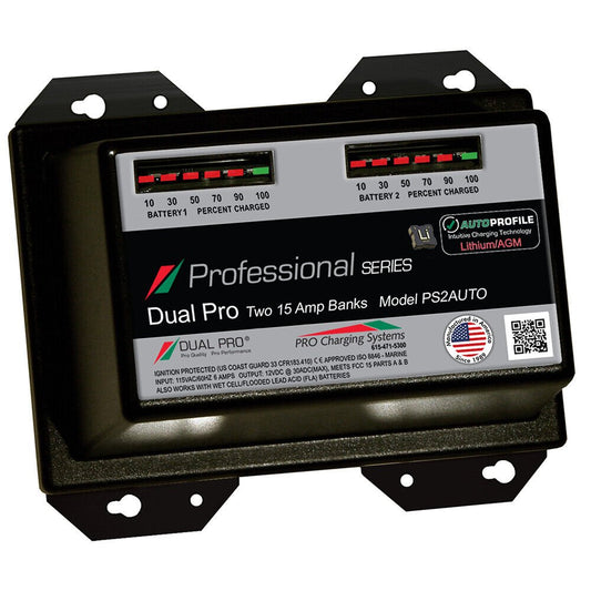 Dual Pro PS2AUTO Ps2 Auto 15a - 2-bank Lithium/agm Battery Charger