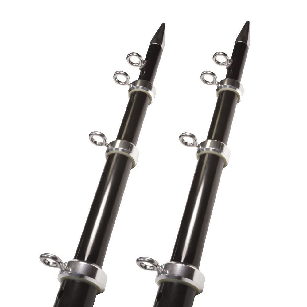 TACO 15' Telescopic Outrigger Poles HD 1-½" - Black/Silver OT-0542BKA15-HD