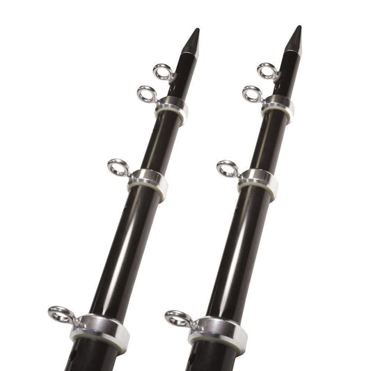 TACO 15' Telescopic Outrigger Poles HD 1-½" - Black/Silver OT-0542BKA15-HD