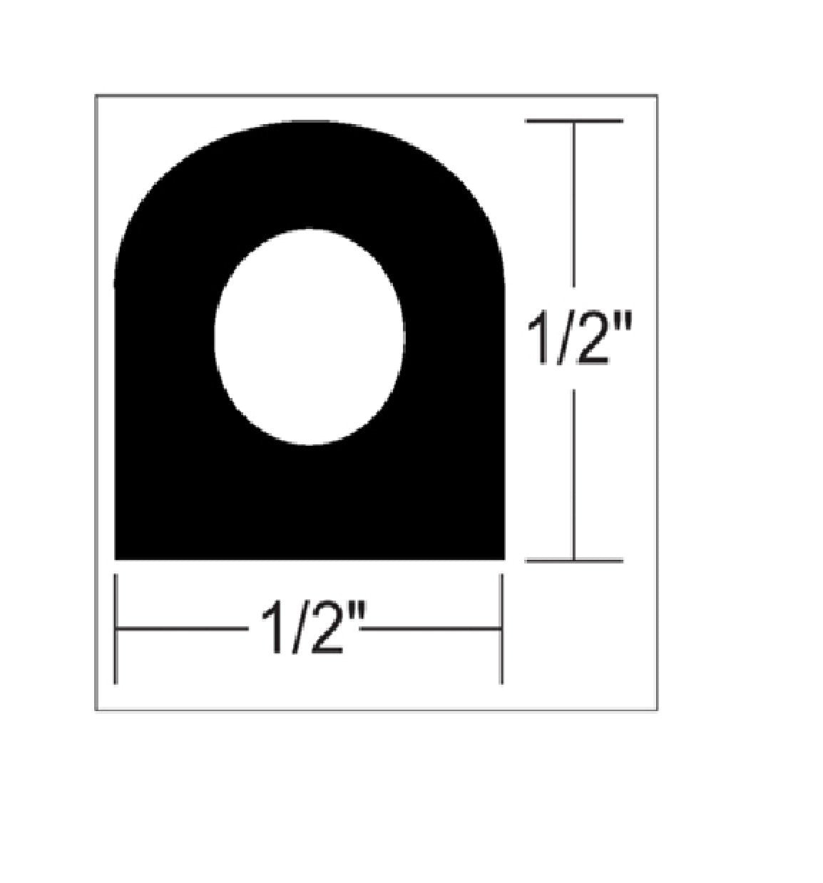 TACO Boat Weather Seal - 10'L x ½"W x ½"H - Black