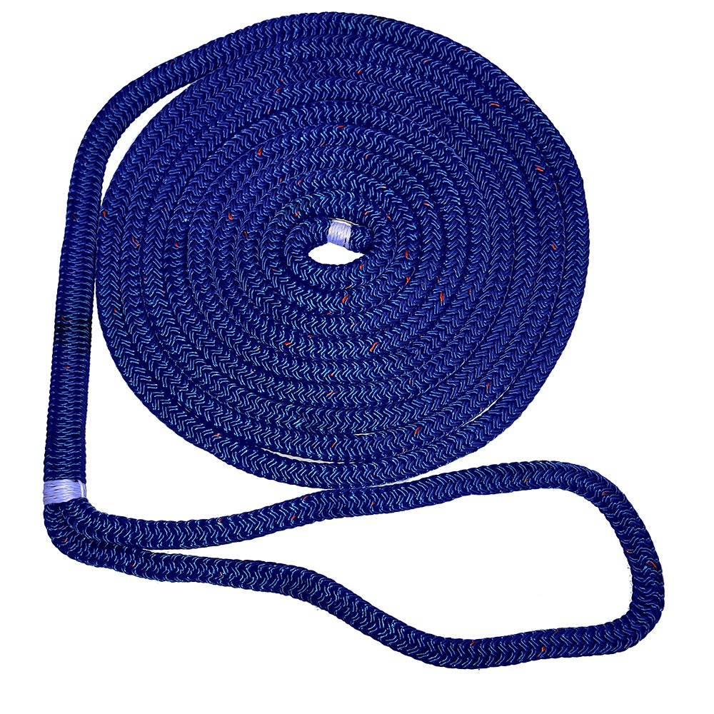 New England Ropes C5053-20-00025 5/8" X 25' Nylon Double Braid Dock Line - Blue W/tracer