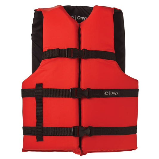 Onyx Nylon General Purpose Life Jacket (PFD)- Adult Oversize - Red