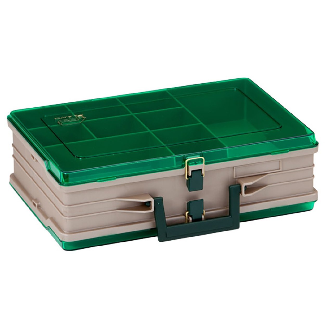 Plano Double-Sided 19-Compartment Satchel - Sandstone & Green