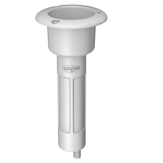 Mate Series Plastic 0° Rod & Cup Holder - Drain - Round Top - White