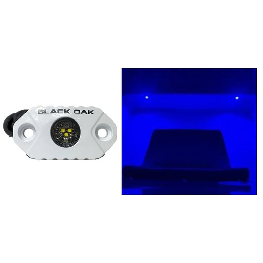 Black Oak Led MAL-B Black Oak Rock Accent Light - Blue - White Housing