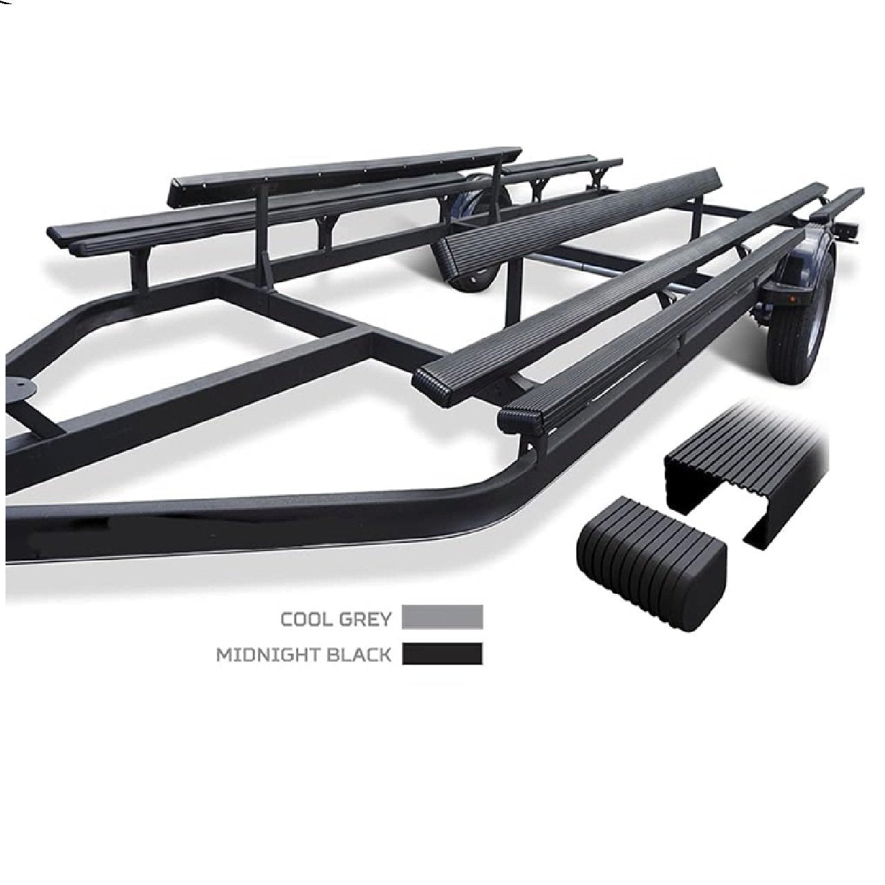 Caliber Boat Trailer BunkWrap Kit - Black 24' x 2" x 4" Roll + 4 Caps