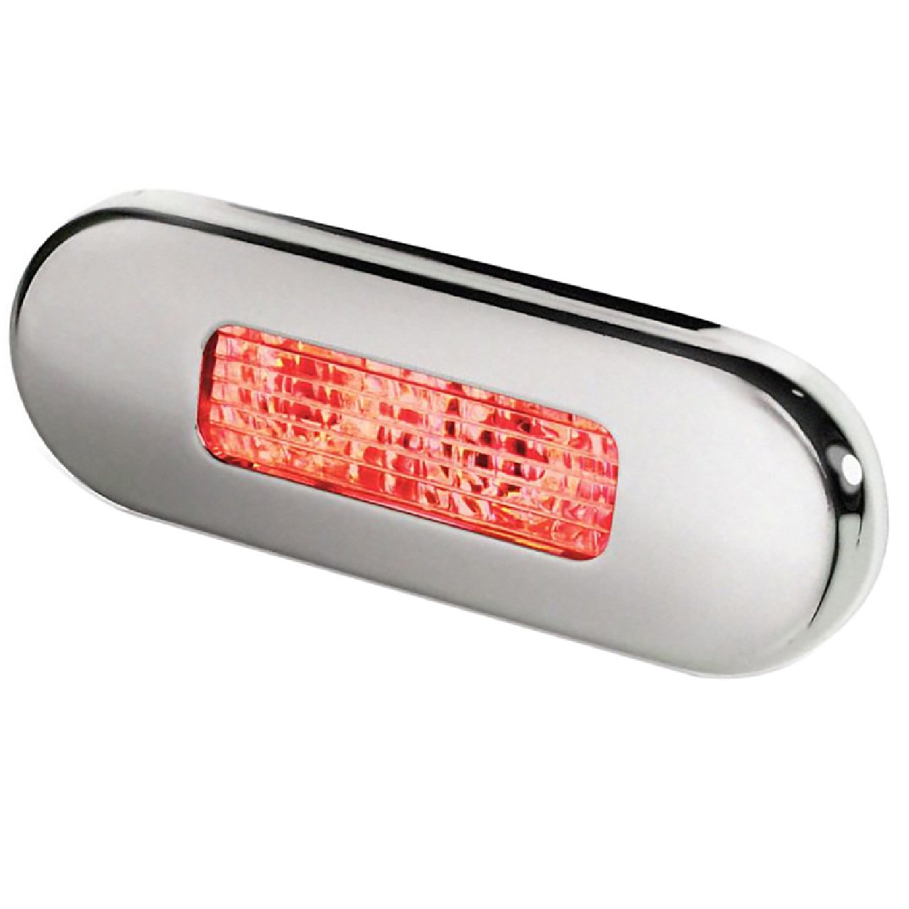 Hella Marine Surface Mount Oblong LED Courtesy Lamp - Red LED -SS Bezel (2 pack)