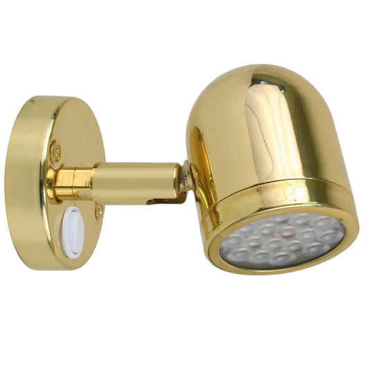Scandvik LED Brass Boat Reading Light - 10-30V