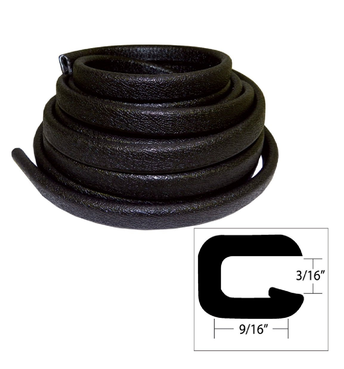 TACO Flexible Vinyl Boat Trim - 5/32" Opening x 9/16"W x 25'L - Black
