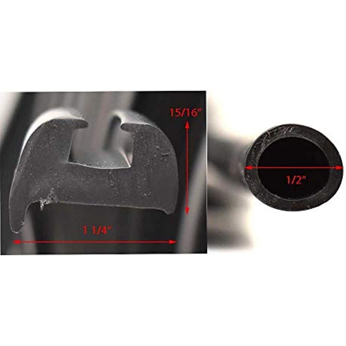 TACO Flex Vinyl Rub Rail Kit - Black w/Black Insert - 70' - 1-1/4" x 15/16"