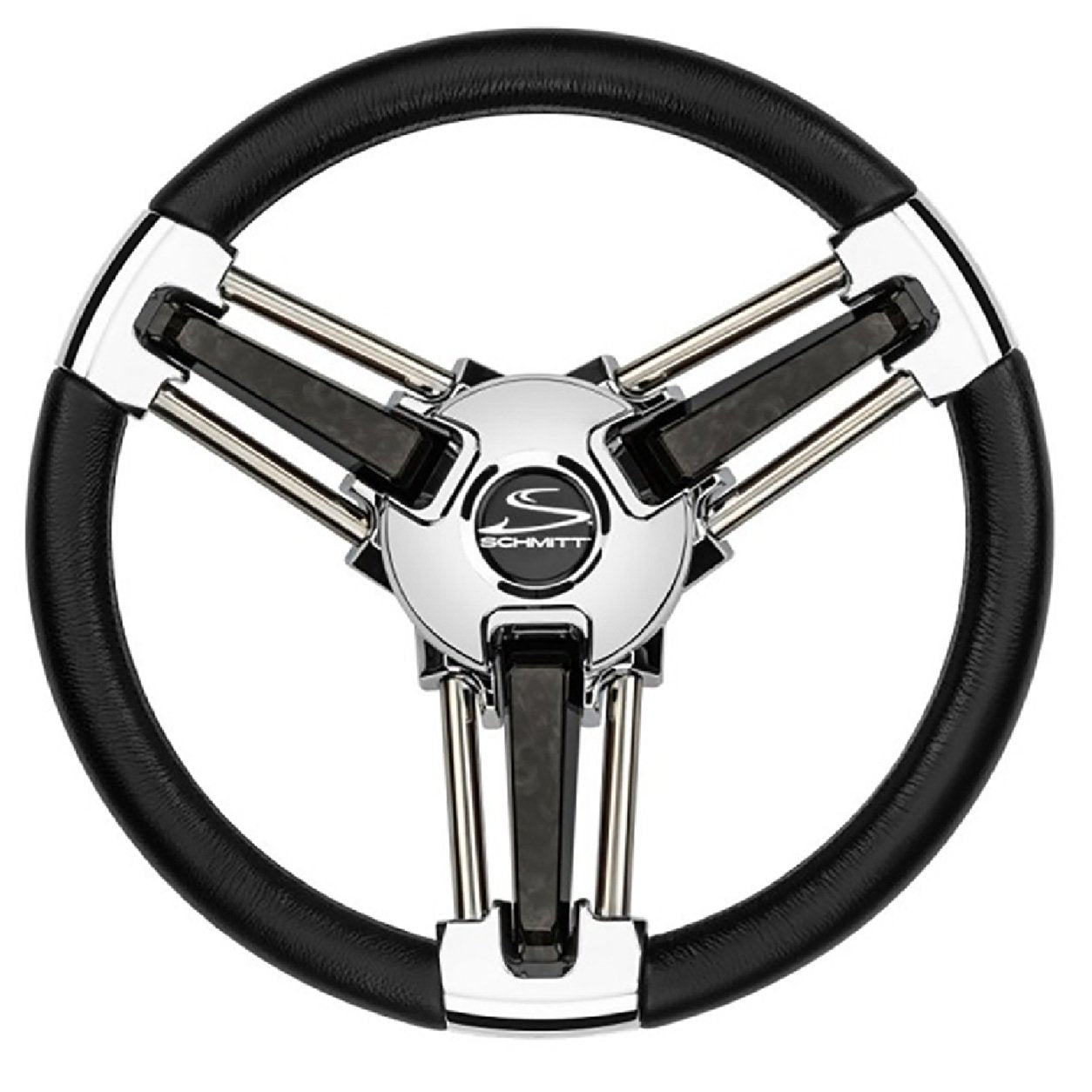 Schmitt Marine Burano Boat Steering Wheel 14" 3/4" Tapered Shaft Black