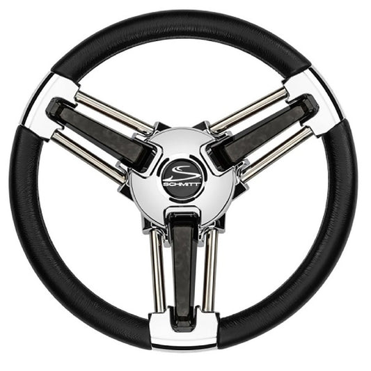 Schmitt Marine Burano Boat Steering Wheel 14" 3/4" Tapered Shaft Black