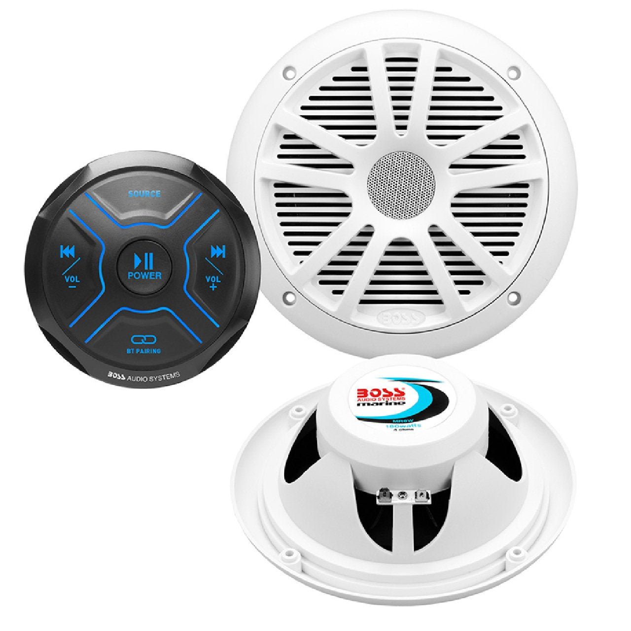 Boss Audio Boat Audio Kit w/MGR150B & 2 MR6W Speakers