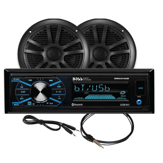 Boss Audio Marine Stereo & 6.5" Speaker Kit - Black -MCBK634B.6
