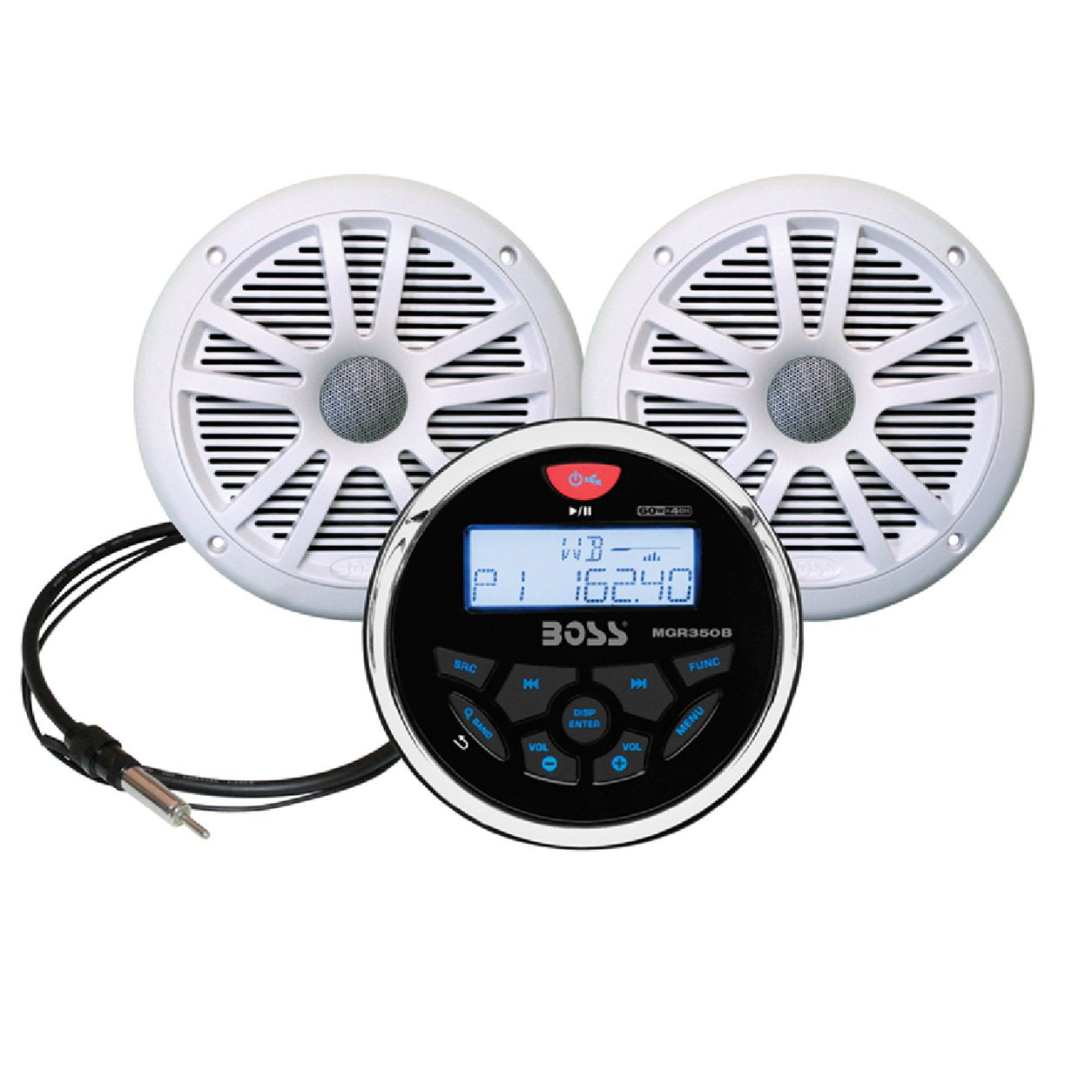 Boss Audio Marine Stereo & 6.5" Speaker Kit - White -MCKGB350W.6