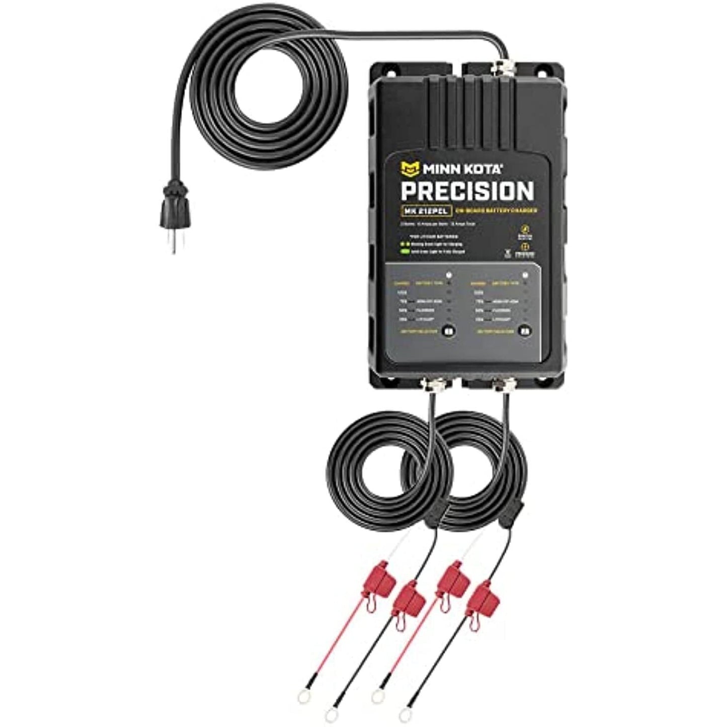 Minn Kota 1832121 MK-212 PCL Precision On-Board Marine Charger, 2 Bank x 6 Amps