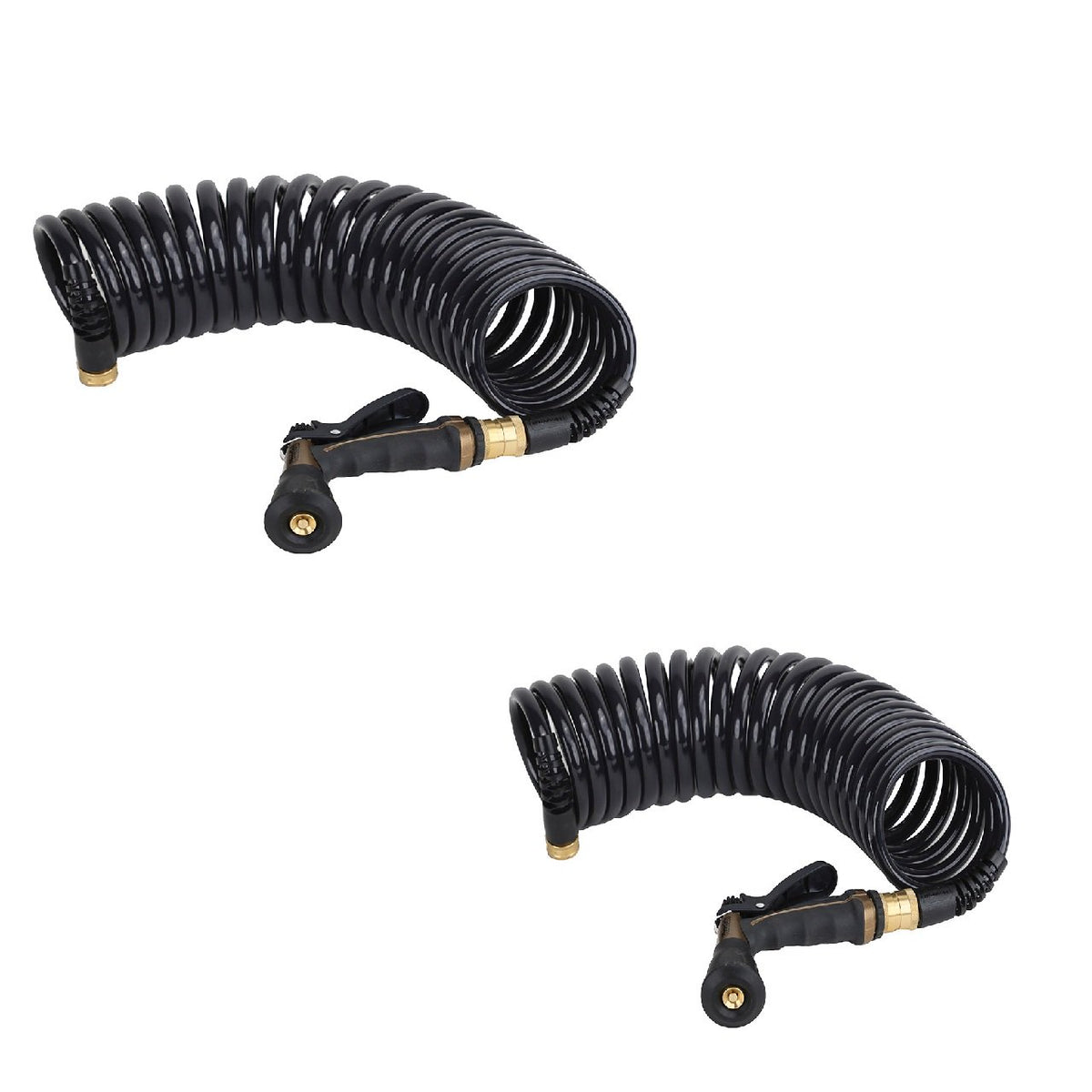 Hosecoil Commercial Pilot PRO 25' Hose Kit with Boat Bumper Nozzle (2 Pack)
