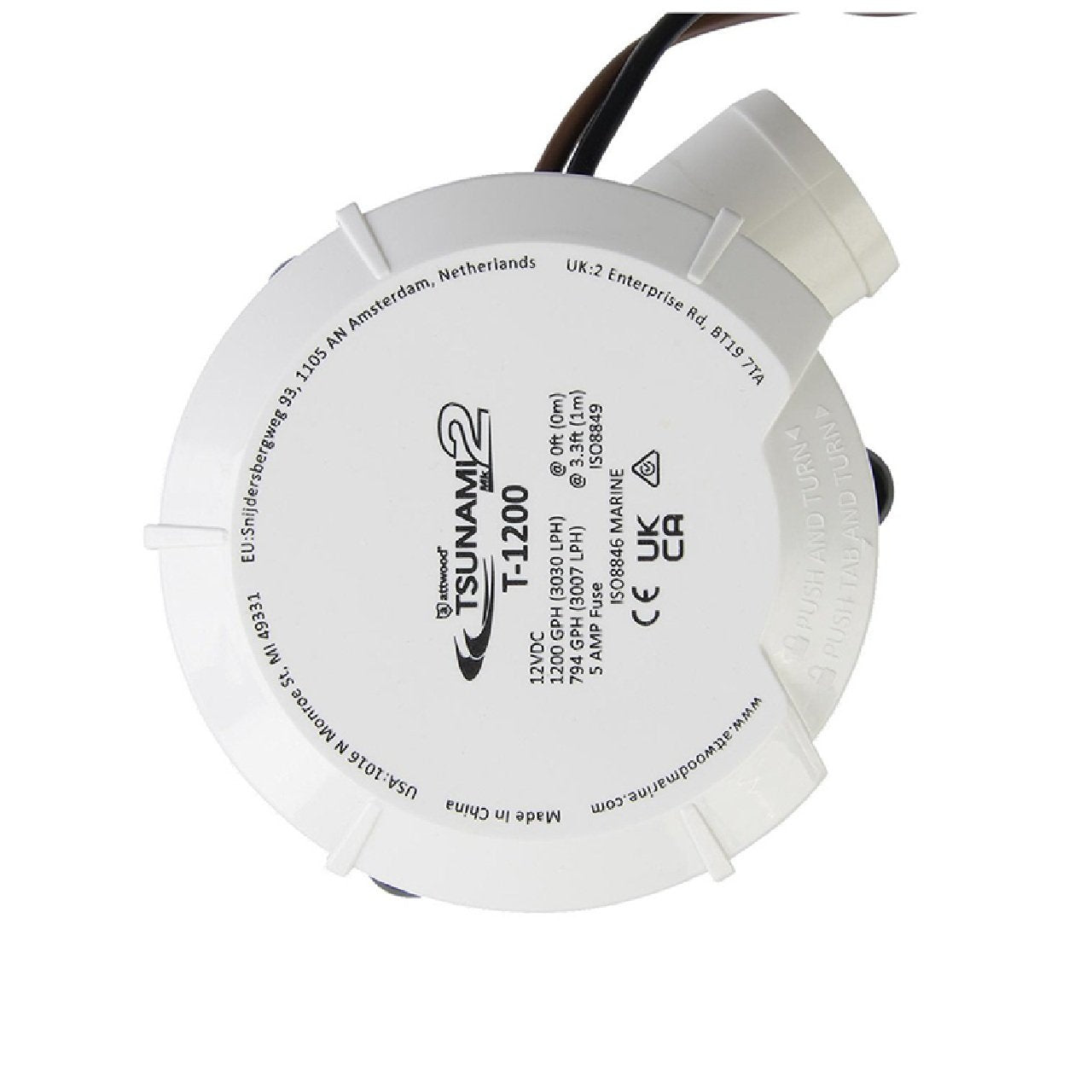 Attwood Tsunami MK2 Manual Boat Bilge Pump - T1200 - 1200 GPH & 12V