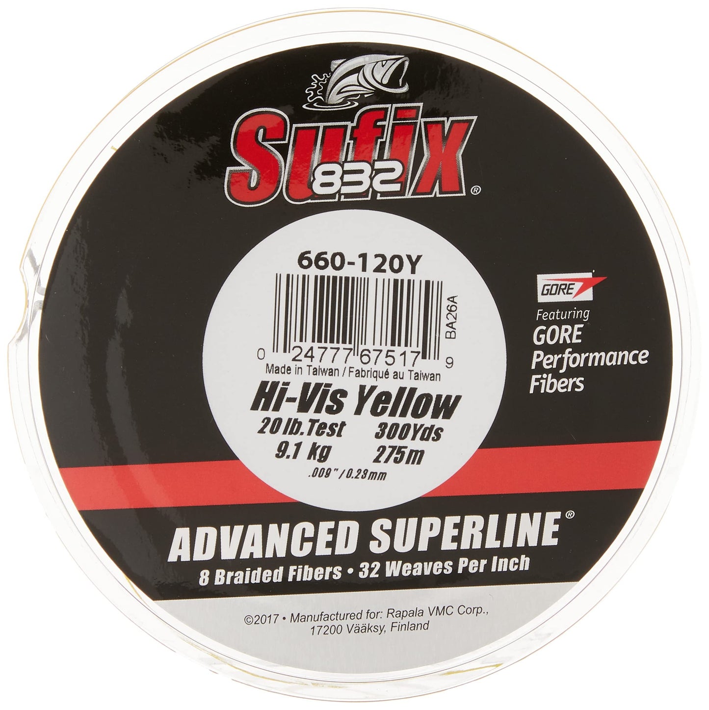 Sufix 832® Advanced Superline® Braid - 20lb - Hi-Vis Yellow - 300 yds