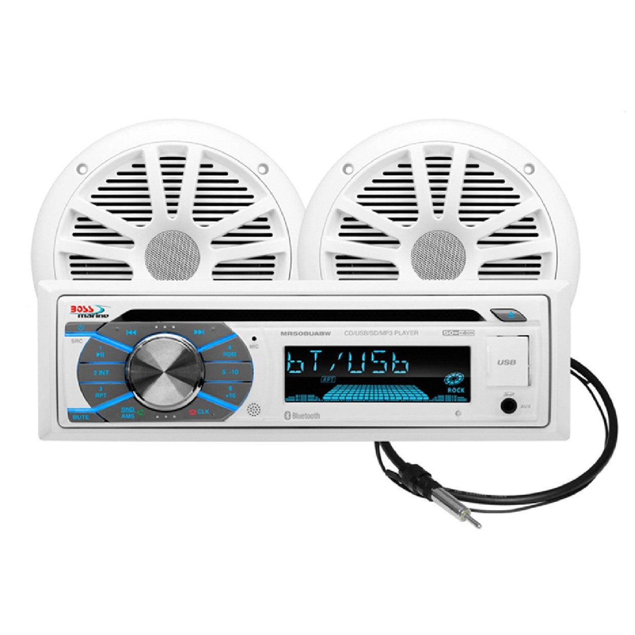 Boss Audio Marine Stereo & 6.5" Speaker Kit - White -MCK508WB.6