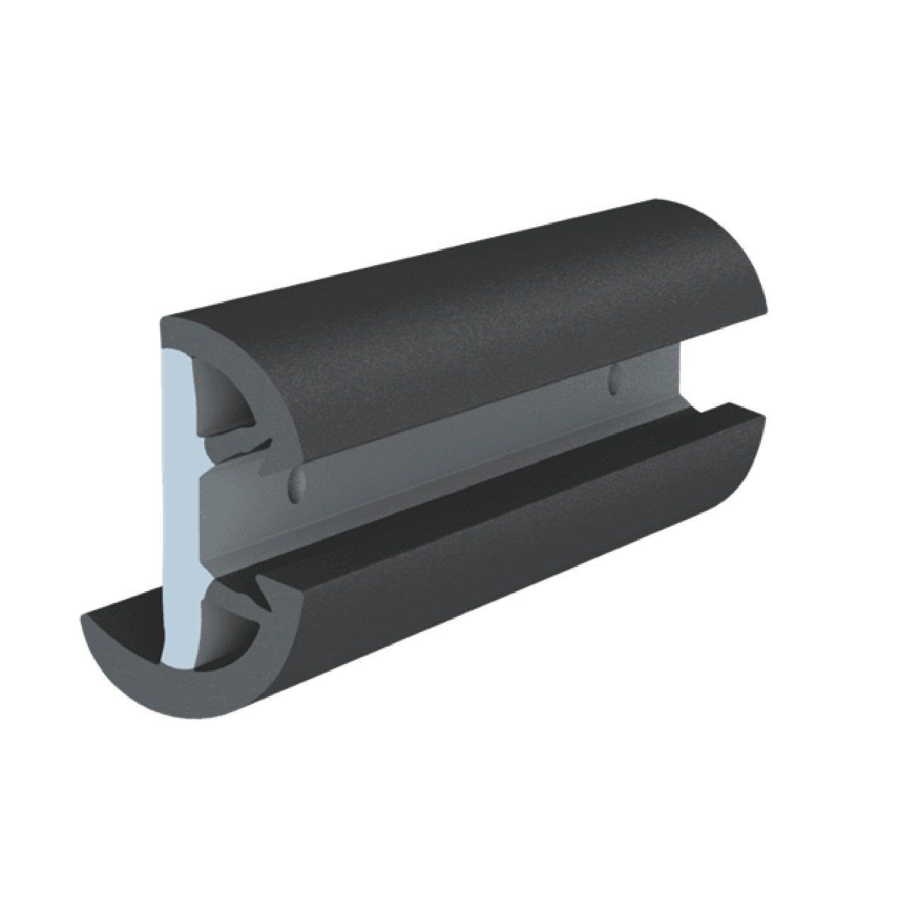 TACO SuproFlex Rub Rail Kit w/ Insert - 2"H x 1-1/4"W x 80'L - Black w/Black