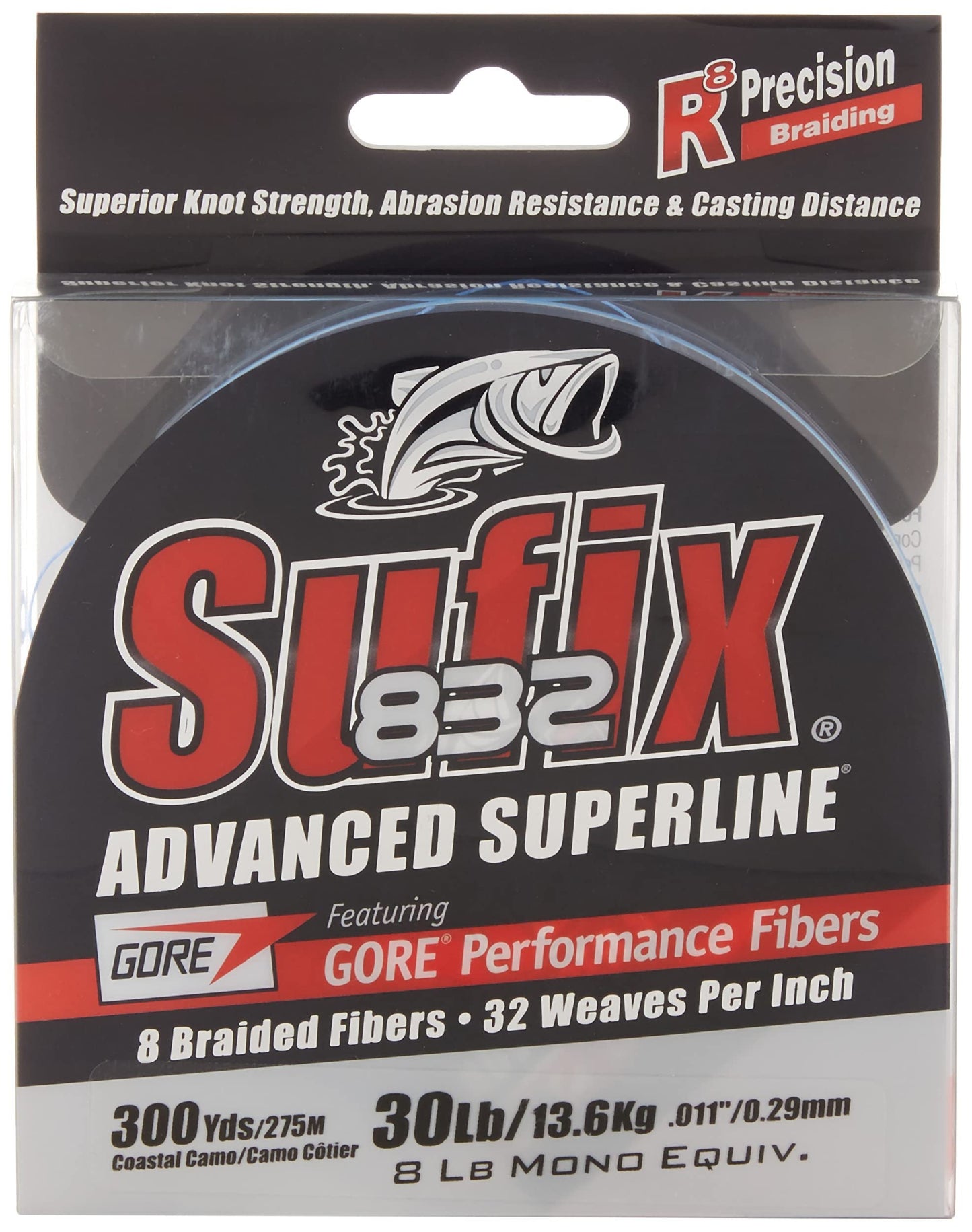Sufix 832® Advanced Superline® Braid - 20lb Coastal Camo 300 yds Fishing Line