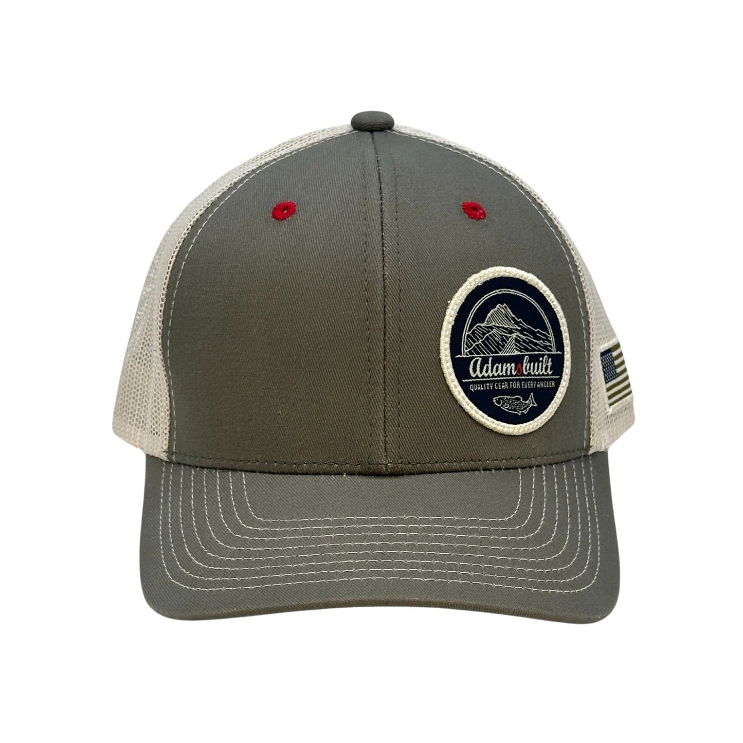 Adamsbuilt Olive Logo Trucher Stle Fishing Hat -OSFM