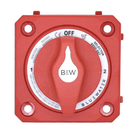 Bluewater Off/1/2/Both Battery Switch - Panel Mount - Red