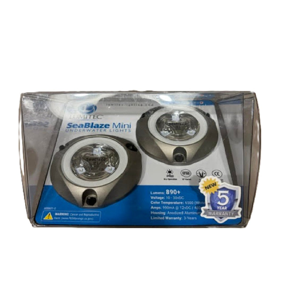 Lumitec SeaBlaze Mini Underwater Light Pair Brushed Finish Blue Non-Dimming-BM1