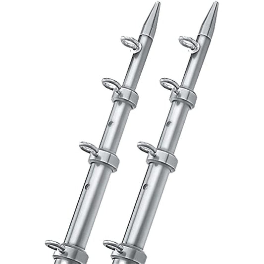 TACO 15' Silver/Silver Outrigger Poles - 1-1/8" Diameter