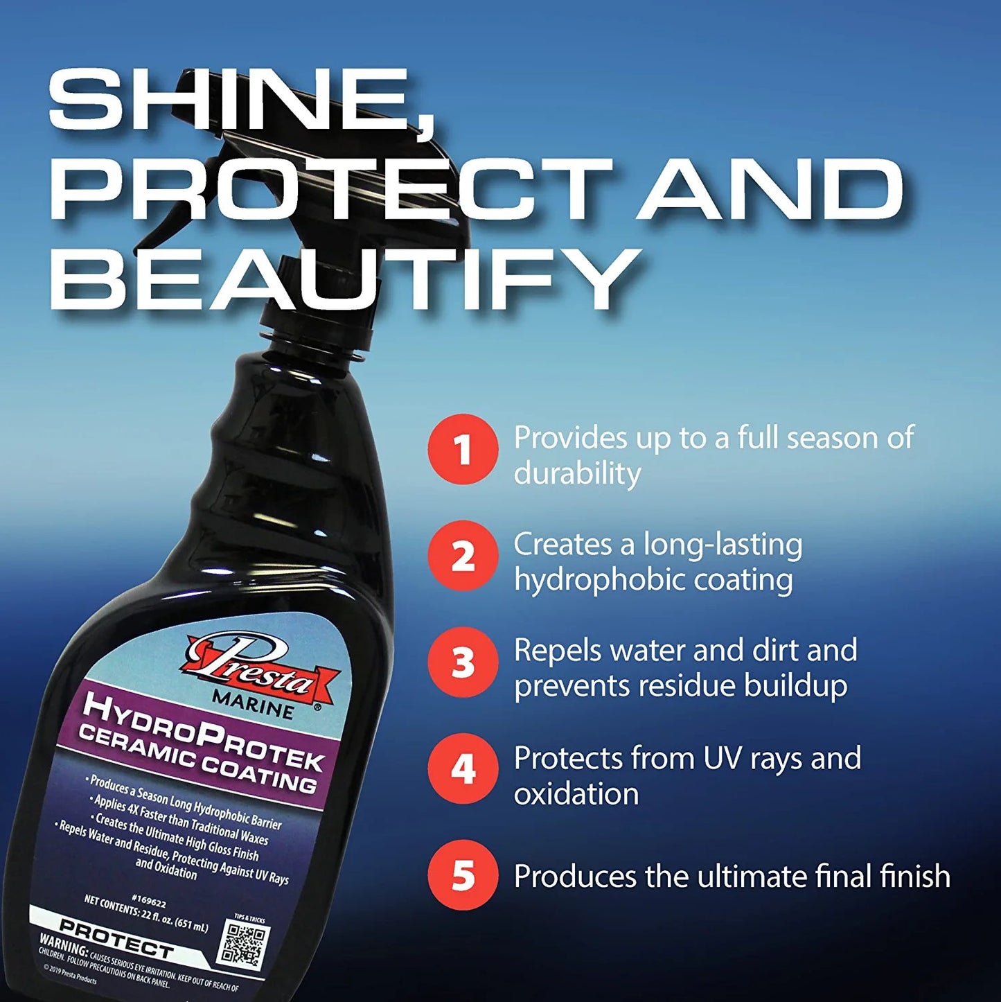 Presta HydroProtek Ceramic Coating - Protectant for Boats & RVs / High Gloss