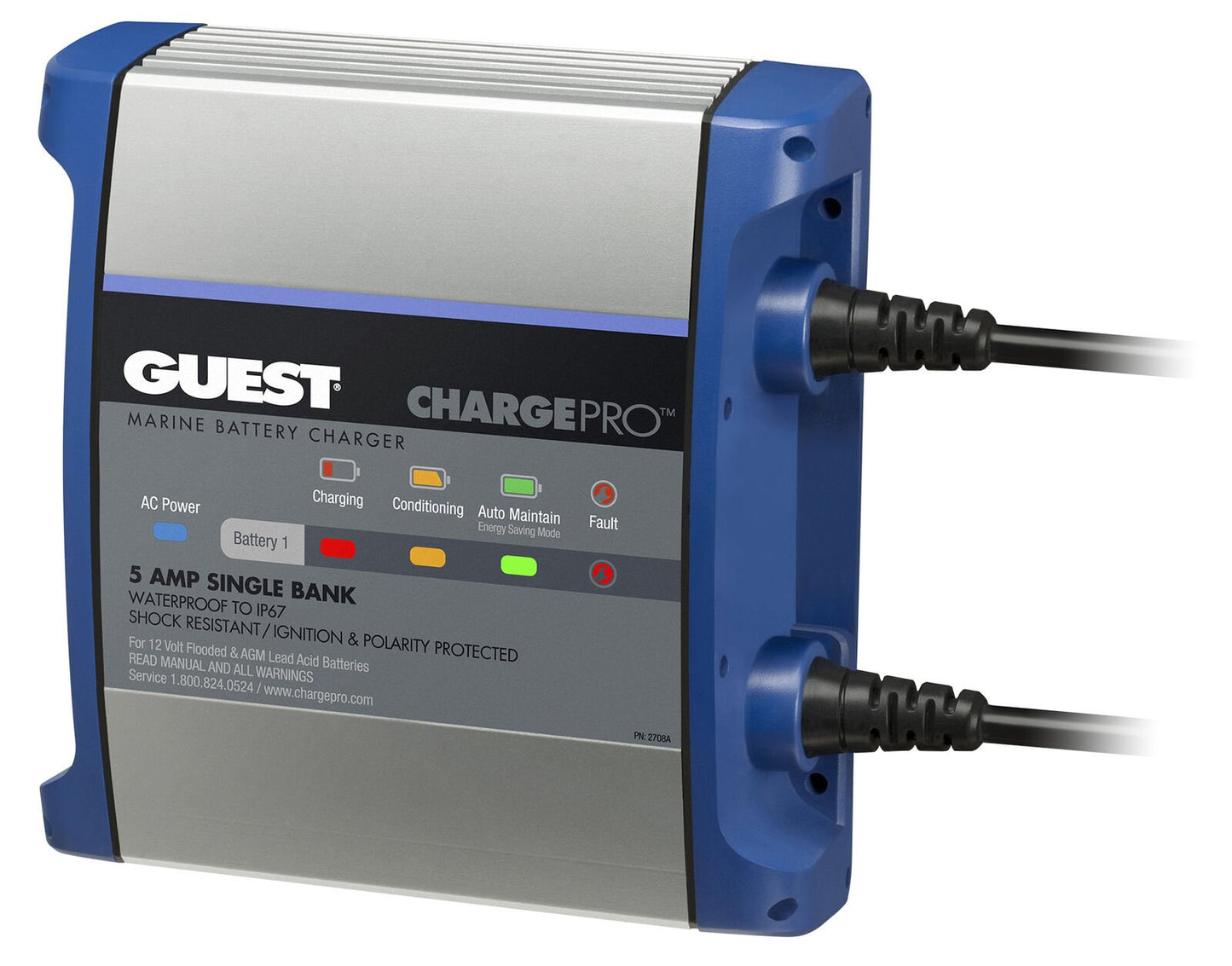 Guest Marine On-Board Battery Charger 5A / 12V - 1 Bank - 120V Input