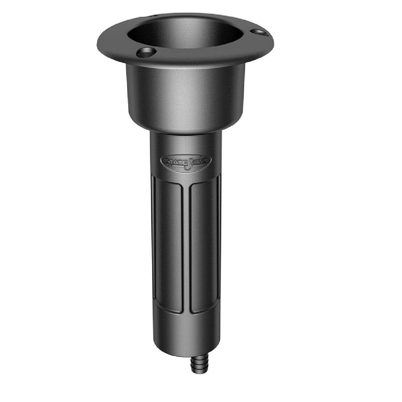 Mate Series Plastic 0° Rod & Cup Holder - Drain - Round Top - Black