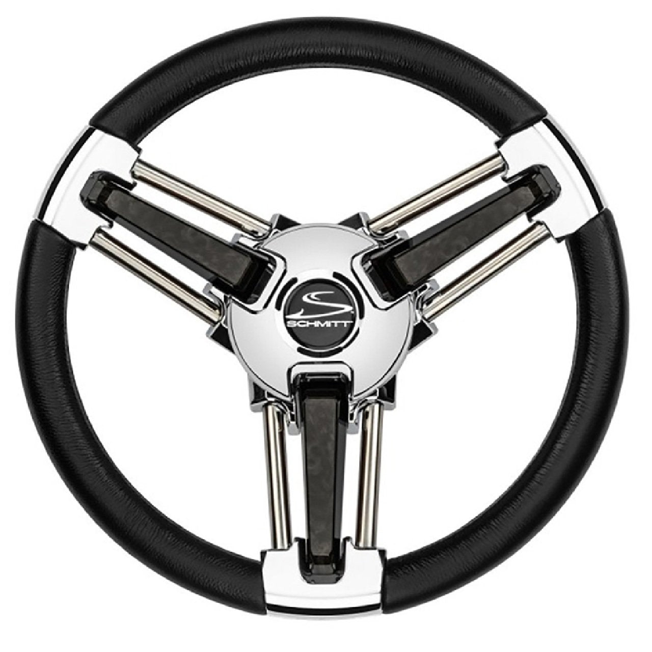 Schmitt Marine Burano Boat Steering Wheel 14" 3/4" Tapered Shaft Black