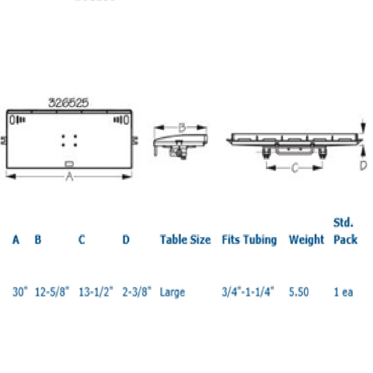 Sea-Dog Round Tube Rail Mount Fishing Fillet Table 30"