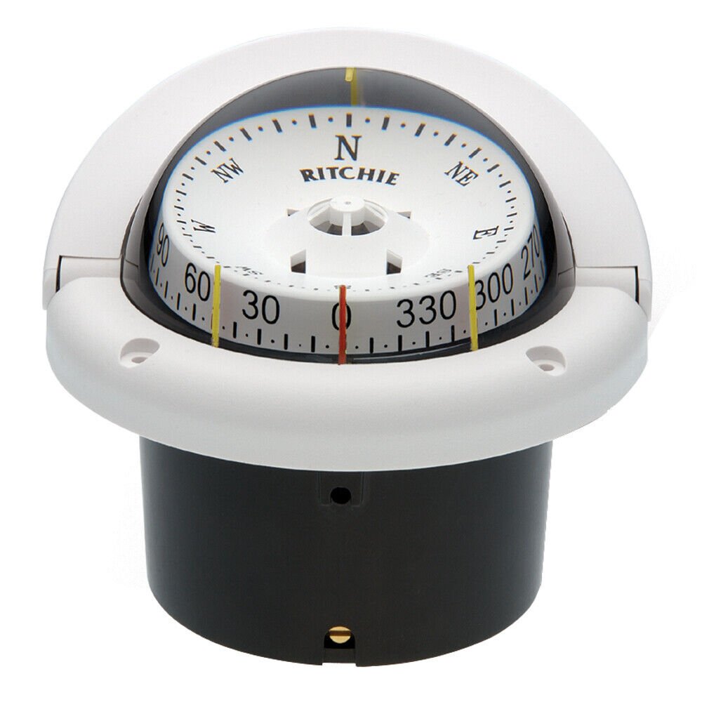 Ritchie HF-743W Helmsman Boat Compass - Flush Mount -in  White