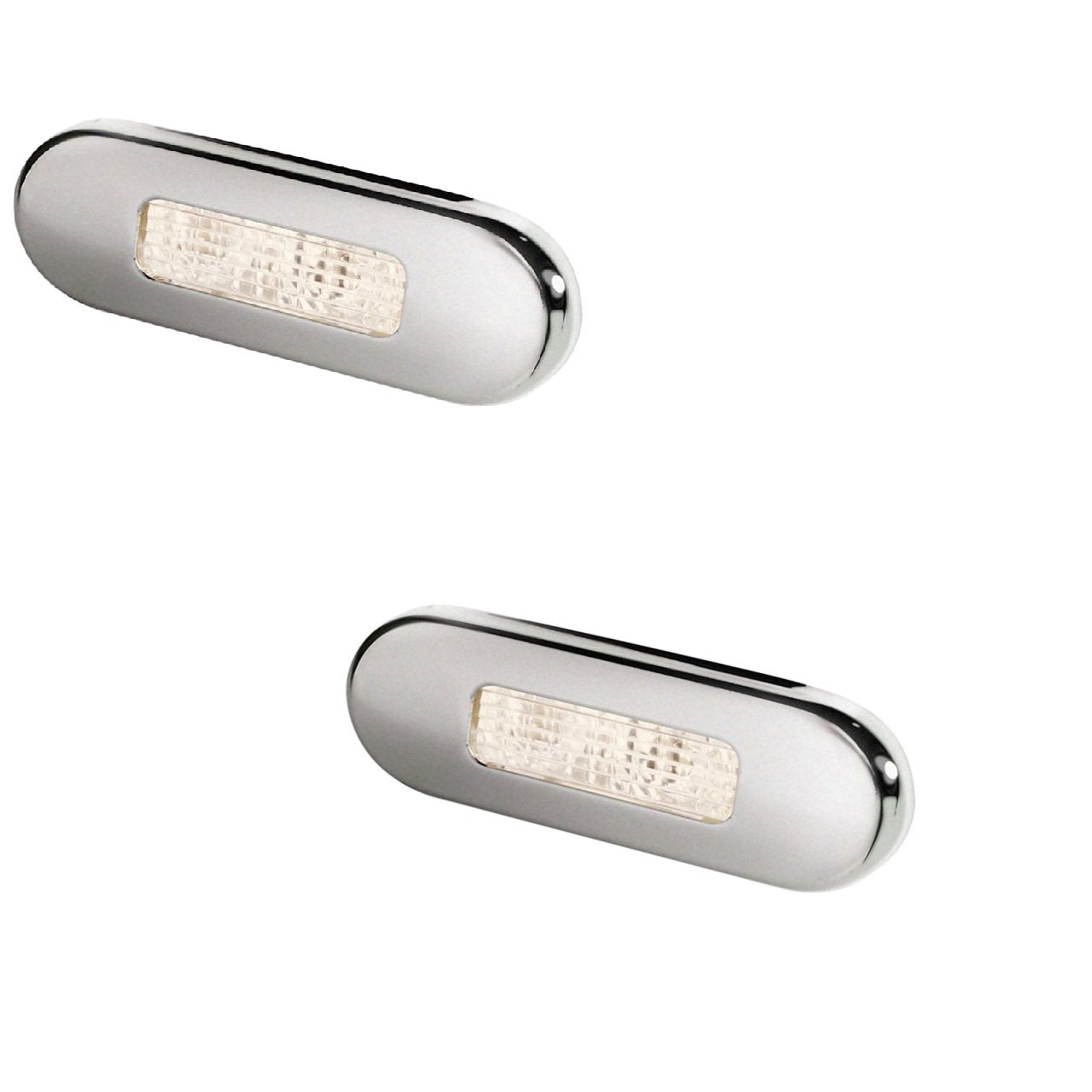 Hella Marine Surface Mount Oblong LED Courtesy Lamp - Warm White LED - SS Bezel (2 Pack)