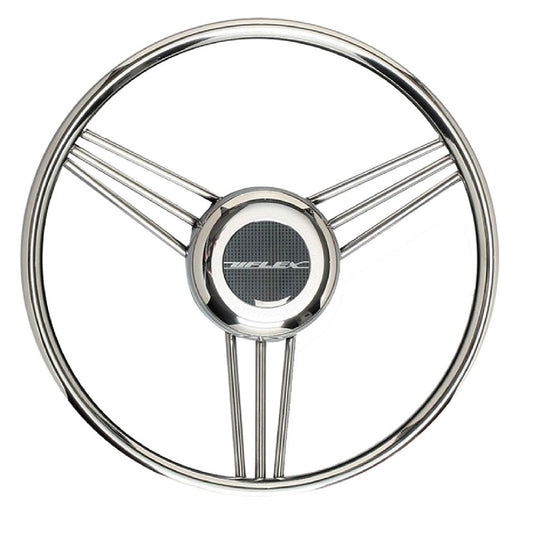 Uflex V27 13.8" Boat Steering Wheel - Stainless Steel Grip & Spokes