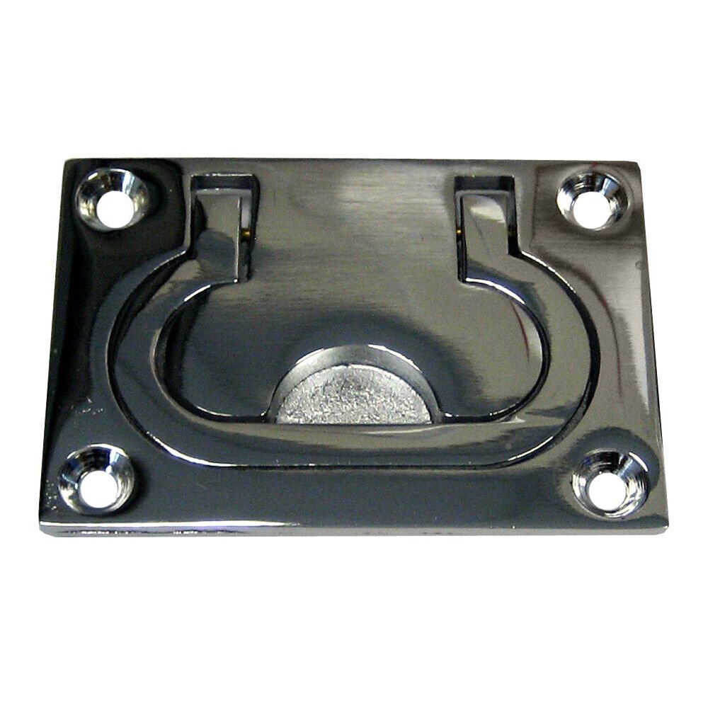 Whitecap Flush Pull Ring - CP/Brass - 3" x 2