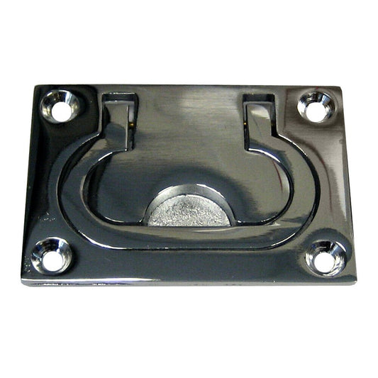 Whitecap Flush Pull Ring - CP/Brass - 3" x 2