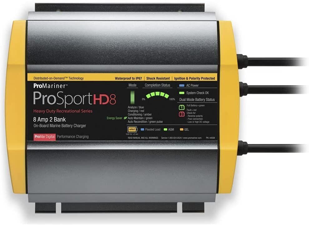 ProMariner ProSportHD 8 Gen 4 - 8 Amp - 2 Bank Battery Charger 44008