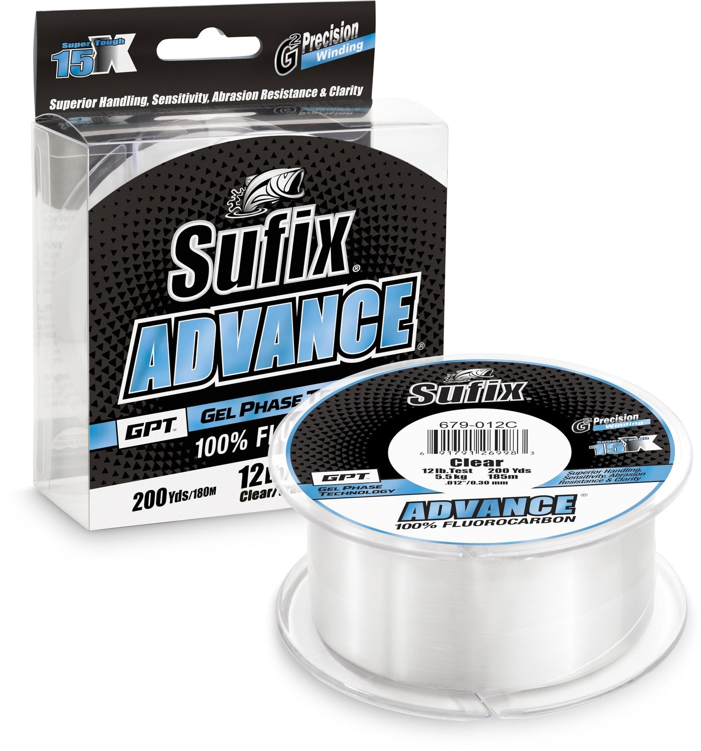 Sufix Advance® Fluorocarbon - 4lb Fishing Line- Clear - 200 yds