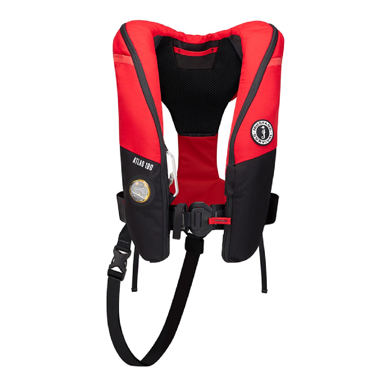 Mustang Atlas 190 DLX Open Ocean Inflatable PFD- Red/Black