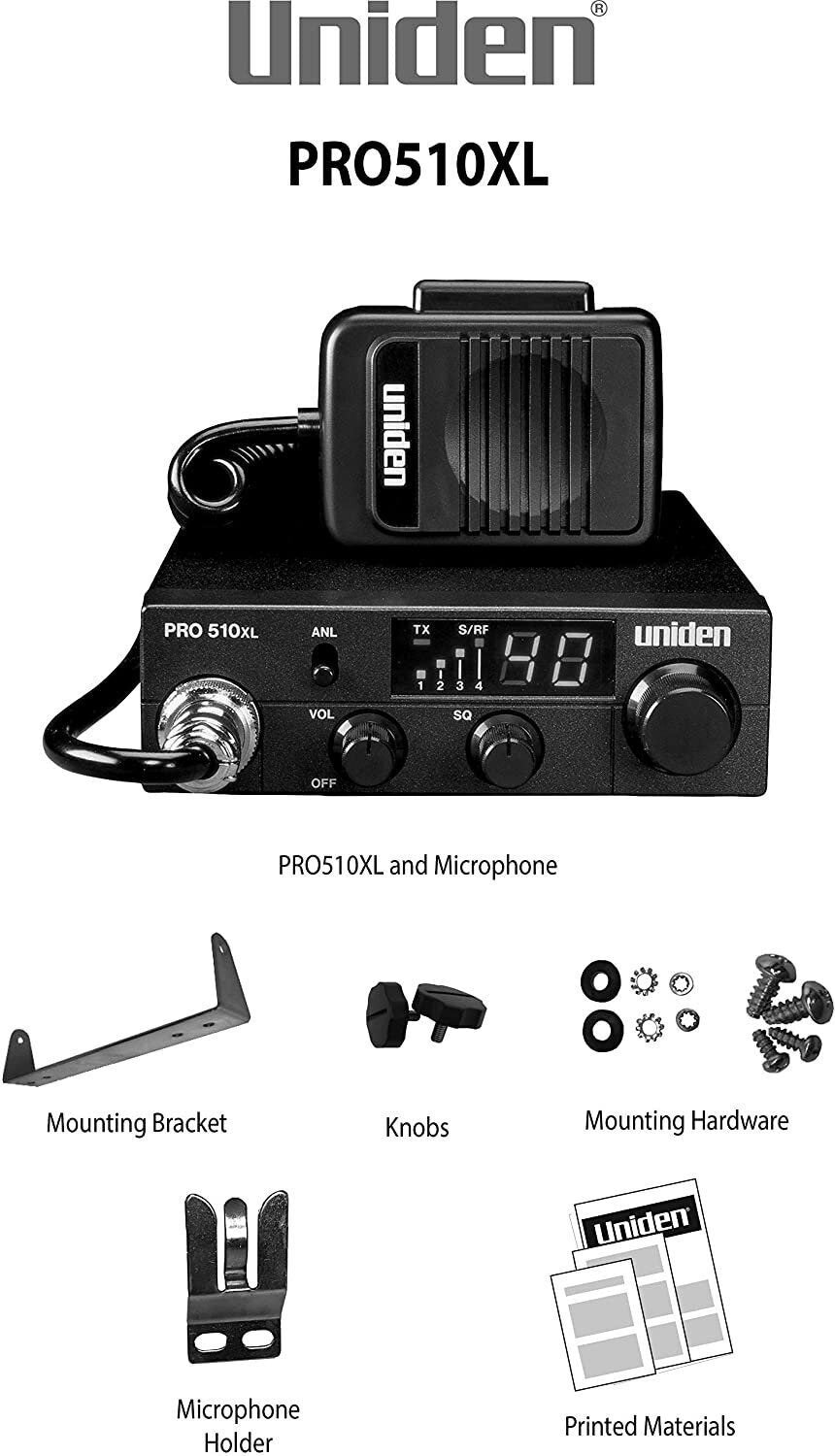 CB Radio Uniden PRO510XL Pro Series 40-Channel . Compact Design.