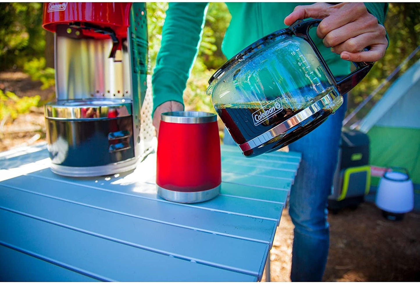 Coleman QuikPot Propane Coffee Maker RV Marine Camping 10-Cup Portable Brewer