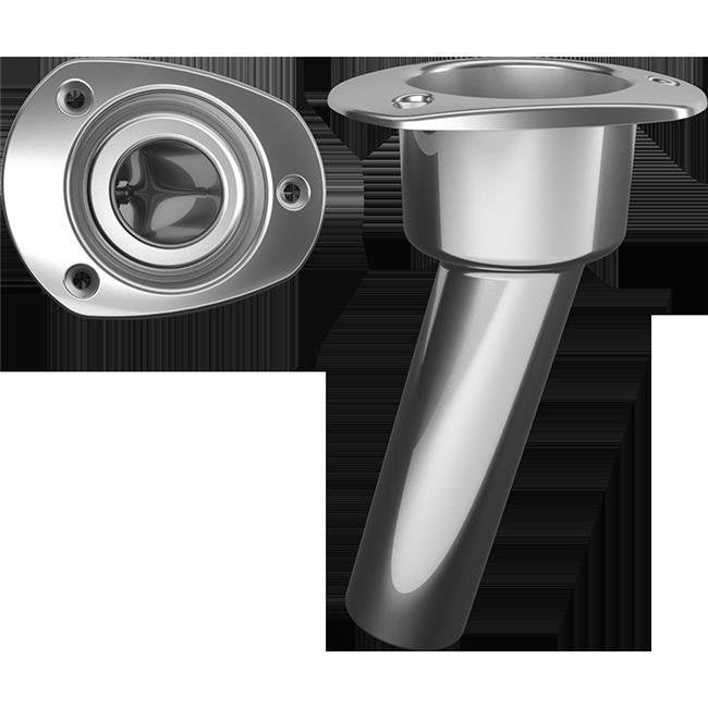 Mate Series Stainless Steel 15 deg Rod Holder - Open - Oval Top