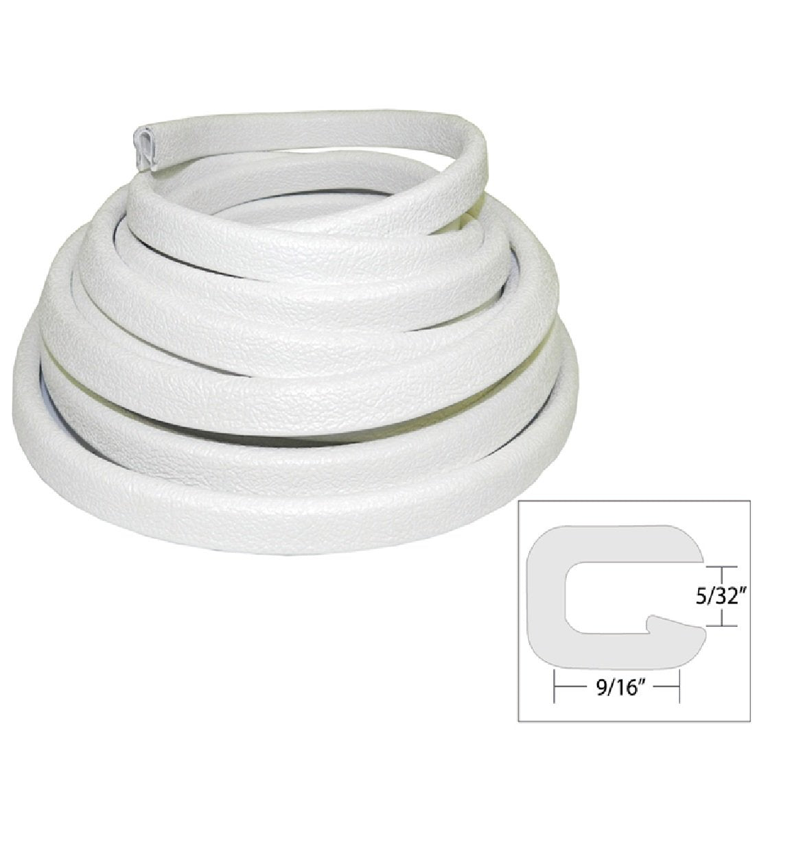 TACO Flexible Vinyl Boat Trim - 5/32" Opening x 9/16"W x 25'L - White