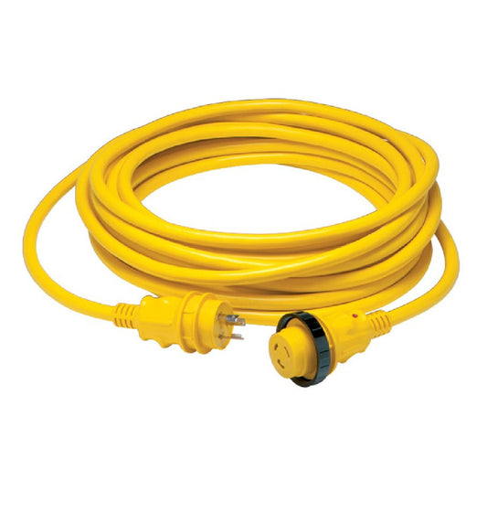 Marinco 30 Amp Shore Power Cord Plus Cordset - 35' - Yellow