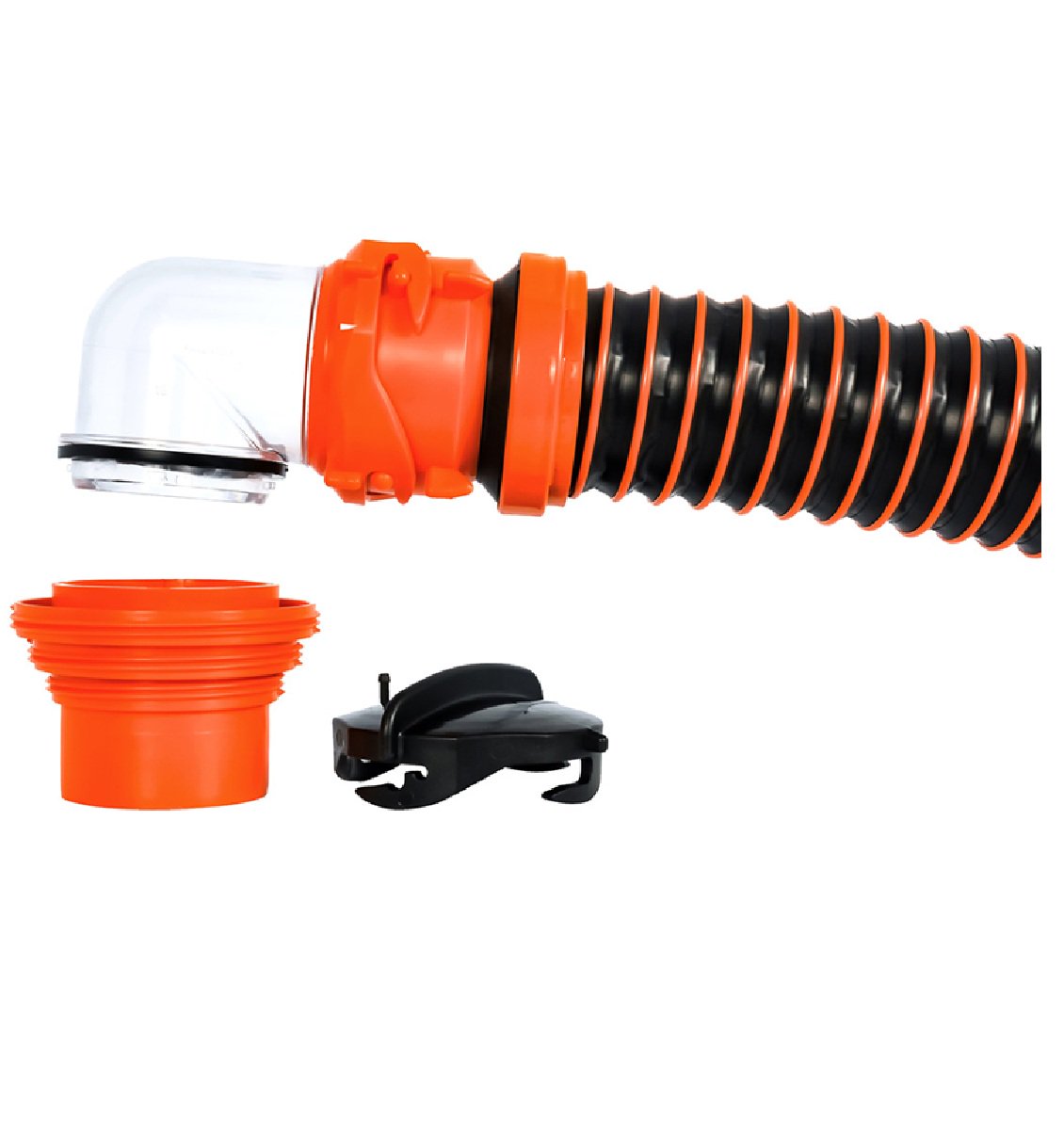 Camco RhinoEXTREME 15' Sewer Hose Kit w/Swivel Fitting 4 In 1 Elbow Caps