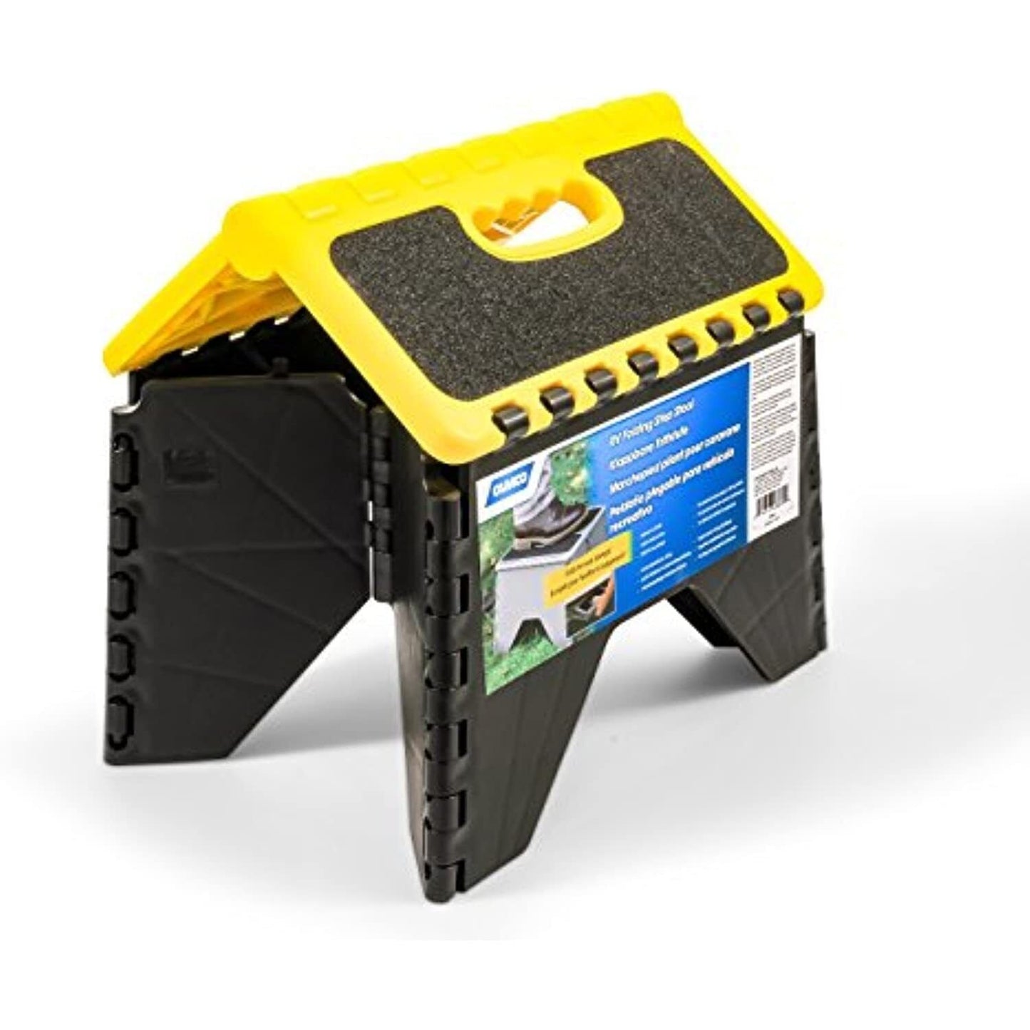 Camco 43637 Non Skid RV Folding Step Stool - Yellow/Black
